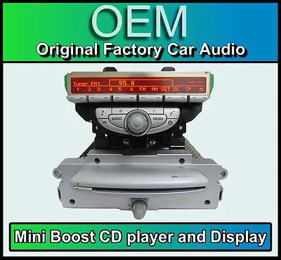 BMW Mini Cooper Boost CD MP3 Car Stereo Radio With Display Mini R56 SILVER • $188.67