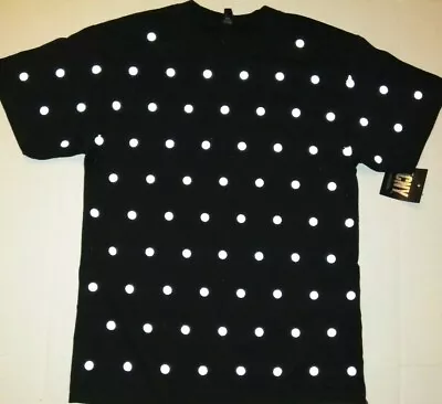 New ICNY Reflective 3M POLKA Dot Skate Runners DJ Rave Black T-shirt Mens MEDIUM • $29.99