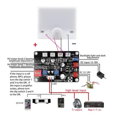 VU Meter Backlit High Accuracy Power Amplifier Meter  Level Meter DB Level • $9.03