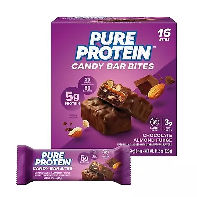 Pure Protein Candy Bar Bites Chocolate Almond Fudge Gluten Free BB 08/08/2024 • $29.99