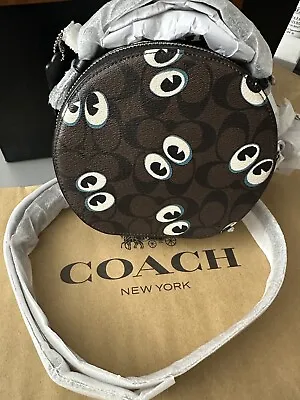 NWT Coach Canteen Crossbody In Signature Canvas With Halloween Eyes CM766 • $232.68