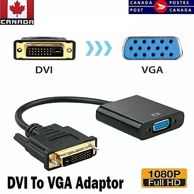 DVI-D Pin Male To VGA Pin Female Cable HDTV Converter Desktop Monitor Adapter • $7.31