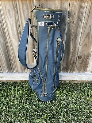 ⭐️Vtg Ron Miller⭐️Made In USA Beautiful Blue W Gold Trim Golf Bag⭐️Great Cond⭐️ • $69.95