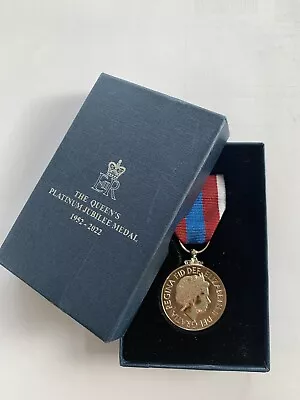 QUEEN'S PLATINUM JUBILEE MEDAL 1952 2022 Boxed • £129