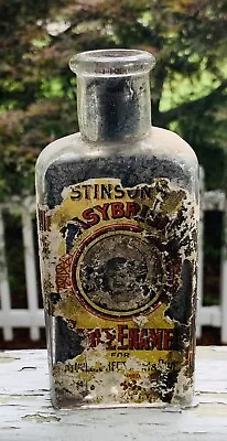 Antique Stinsons Easy Bright Stove Enamel Cork Bottle Vintage 1920's Buffalo NY • $8