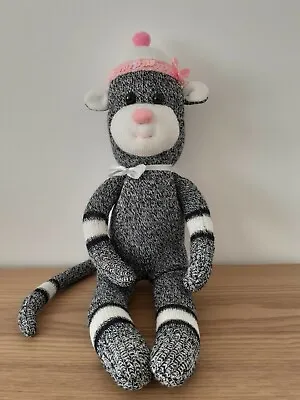 £22.99 • Buy Sock Monkey Baby / Handmade / Hat / Grey And Pink 