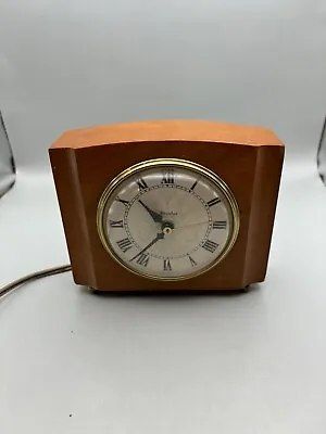 Vintage Westclox Sheraton Electric Table Or Mantle Alarm Clock Solid Maple • $11.88