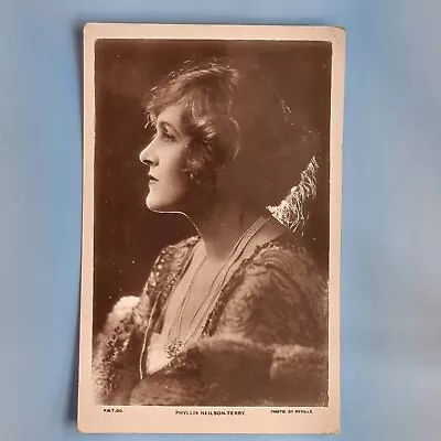 Edwardian Actress Postcard Real Photo 1922 Phyllis Nelson-Terry Art Deco Hair • £5.95