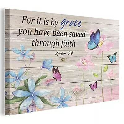 Christian Scripture Wall Art Butterfly Floral Bathroom Wall Art Decor  • $14.83