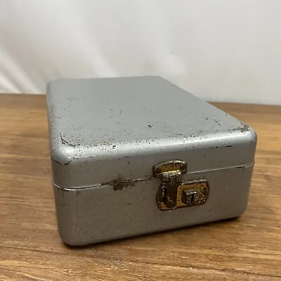 Vintage Cash Box  Lit-Ning? Locking Metal Stash Storage No Keys Gray Heavy Duty • $14.98