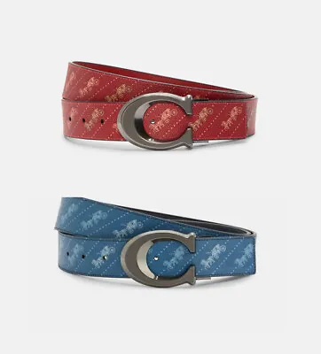 NWT Coach Sculpted Signature Buckle Cut-To-Size Reversible Belt With Horse  • $139