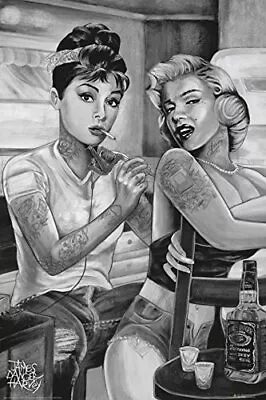 Audrey Hepburn And Marilyn Monroe Tattoos By James Danger Harvey 36x24 Poster • $15