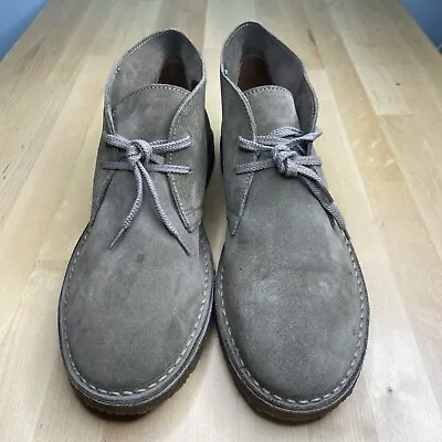 J. Crew Mens MacAlister Suede Boots Men's Size 11 Anchor Grey Made In Italy • $32