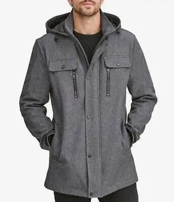 Marc New York By Andrew Marc Men's Doyle Four Pocket Hooded Jacket Grey XXL NWT • $48.72