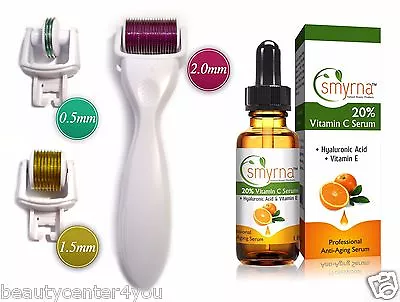 DERMA-CIT® 3-In-1 Derma Roller Skincare Kit Titanium Roller (0.5-1.5- 2.0mm) • $29.55