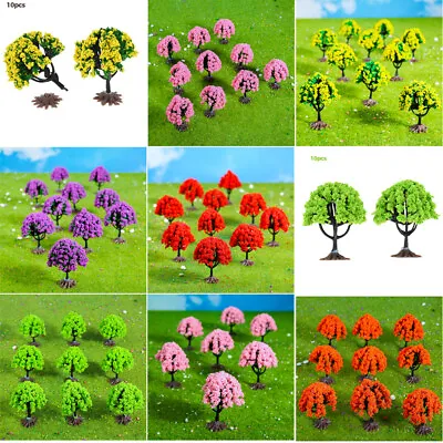 10pcs Flower Model Trees Miniature Dollhouse Fairy Garden Wargame Scenery Layout • $7.99