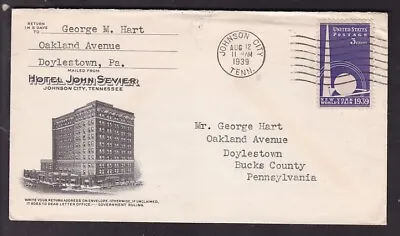 Two Sides - Johnson City Tenn. 1939 Hotel John Sevier • $9.99