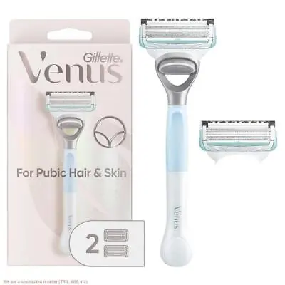 Venus For Pubic Hair & Skin Women's Razor + 2 Razor Blade Refills • $13.49