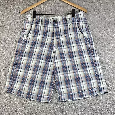 American Eagle Shorts Men's 28 X 10.5 Longer Length Blue Plaid Faded Soft Beach • $11.99