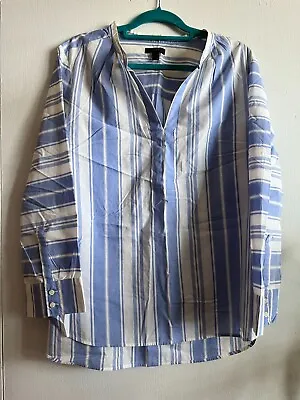 J. Crew Blue & White Striped Cotton Tunic (PRE-LOVED) Size XL • $50