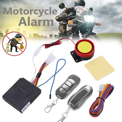 Anti-Theft 12V Motorcycle Motorbike Start Security Alarm System 2 Remote Control • $16.98