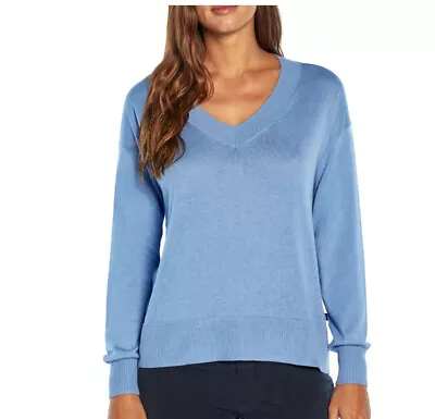 Gap Women's Relaxed Fit V-Neck Sweater In Blue XXL • $14.99