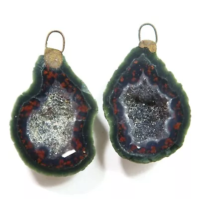 Distressed Tabasco - Tiny Mexican Geode Polished Halves With Ring  TABD67 • $18.60