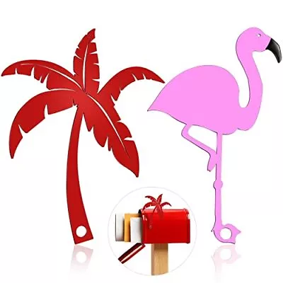 2 Pieces Mailbox Flags Flamingo Coconut Tree Mailbox Replacement Flags For Ro... • $26.53