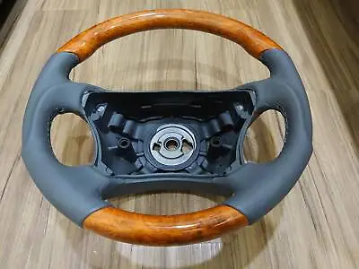 98-06 Mercedes CL55 AMG W215 S430 W220 Steering Wheel Chestnut Wood Gray Leather • $419