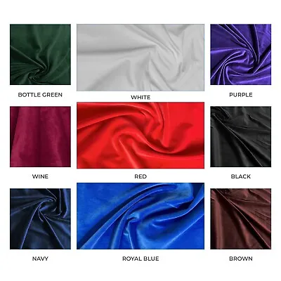 100% COTTON VELVET FABRIC Soft Dressmaking Costumes Upholstery Curtains 112CM • £1.39