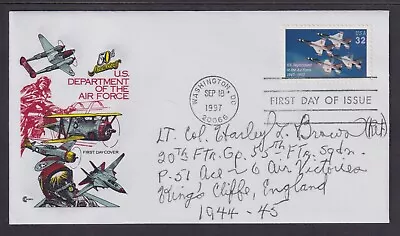 Lt. Col. Harley L. Brown  USAF P-51 Mustang Fighter Pilot Signed Air Force FDC • $26.50