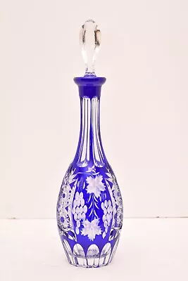 Cut To Clear Nachtmann Traube Cobalt Blue 15” Decanter With Stopper Germany • $194.30