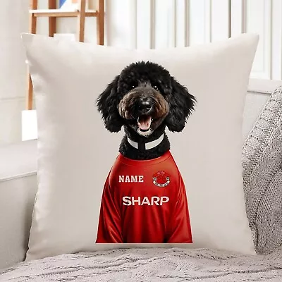 Manchester Doodle Dog Cushion Personalised Football Cover Pillow Gift DFC443 • £12.95