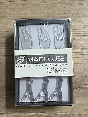 Michael Aram Designs Clear Twig Plastic Cocktail Hors D'oeuvre Cutlery Forks • $24.99