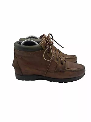 Vintage Timberland Women's Brown Leather Waterproof Chukka Ankle Boots Size 7.5M • $39.99