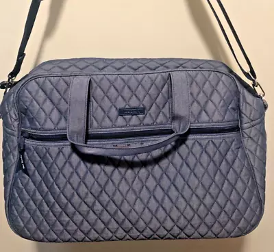 New Vera Bradley 18” Wide X 12” H Medium Traveler Bag In Denim Moonlight Navy • $59