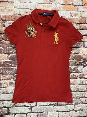 Ralph Lauren Big Pony Red Collared S/S Polo Top Shirt XS Womens • $24.99