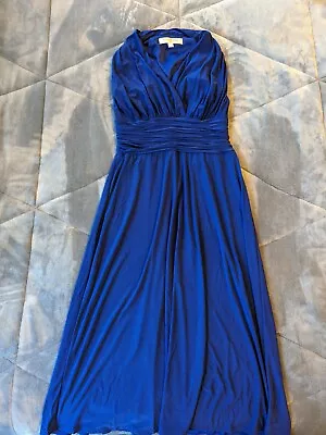 Evan Picone Woman Blue Halter Dress | Fit & Flare Formal Cocktail | Size 4 • $27.99