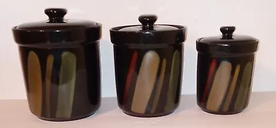 Cannisters /Kitchen Ware/Jars/SANGO AVANTI SET OF 3 Black Multi Colored Kitchen  • $39.99