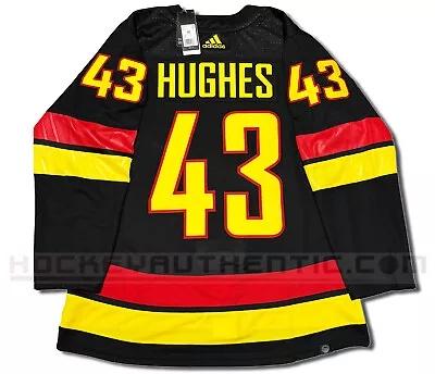 Quinn Hughes Vancouver Canucks Third Black Skate Authentic Adidas Jersey Captain • $350