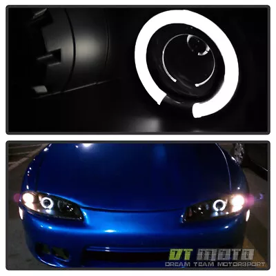 Blk 1997-1999 Mitsubishi Eclipse Halo Projector Headlights Lamps Pair Left+Right • $135.88