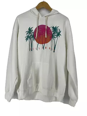 Billabong Women's White Hoodie Palm Trees Sweatshirt Size XL • $20.99
