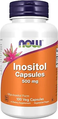 NOW Foods Inositol 500mg - 100 Caps - Supports Healthy Membrane Function • £12.95