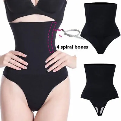 UK Tummy Control Thong Underwear High Waist Trimmer Trainer Slimming Body Shaper • £13.79