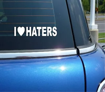 I Heart Love Haters Race Racing Funny Graphic Decal Sticker Art Car Wall • £2.86