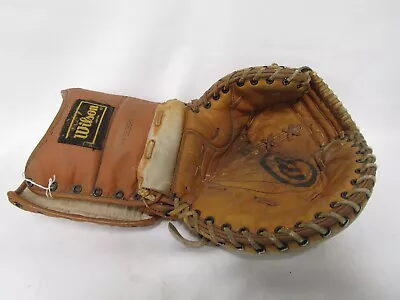 Vintage Wilson H-8321 Leather Ice Hockey Goalie Glove Left Hand Tan Japan • $50