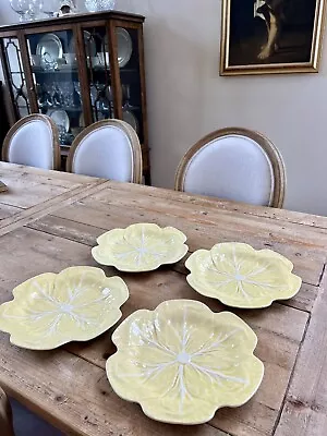 (4) Vintage Pinherio Bordallo Yellow Cabbage Dinner Plates Portugal 10 1/2” • $195