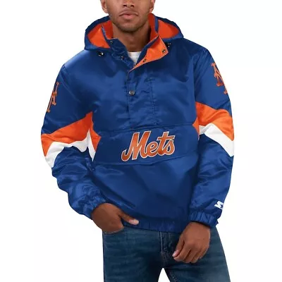 Starter New York Mets Force Play II Half-Zip Hooded Jacket Royal Color Size 2XL • $168.97