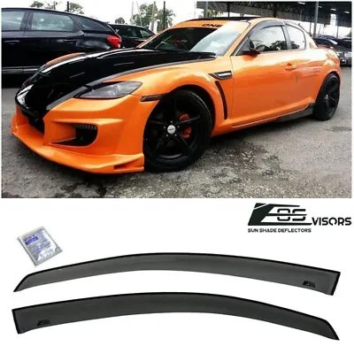 EOS Visors For 03-12 Mazda RX-8 JDM Tape-On Side Window Rain Guard Deflectors • $27.99