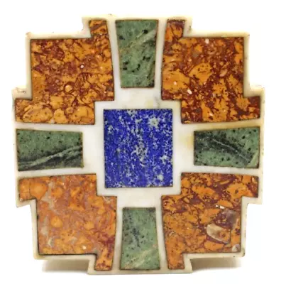 Antique Italian Pietra Dura Grand Tour Lapis & Marble Cross Stone Paperweight 5  • $495